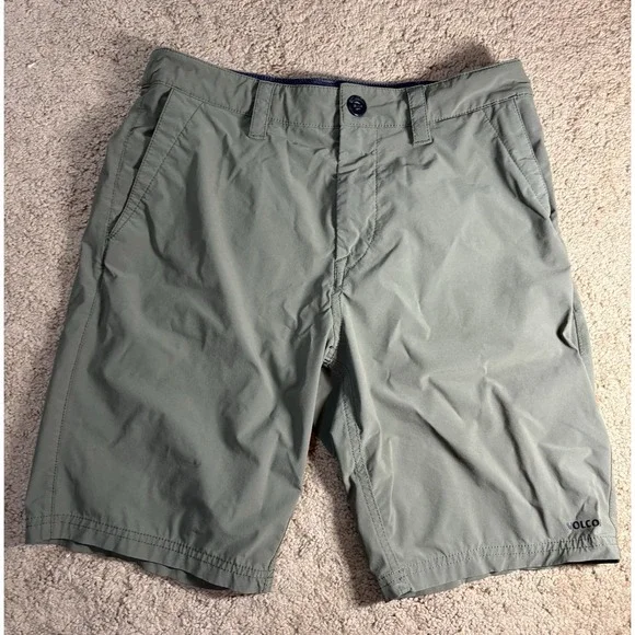 Volcom Frickin Cross Shred Shorts Men 30 Olive Green Hybrid Moisture Wicking - Picture 1 of 11